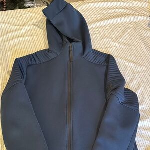Under Armour Blue Performance Jacket with Hood and Full-Length Zipper